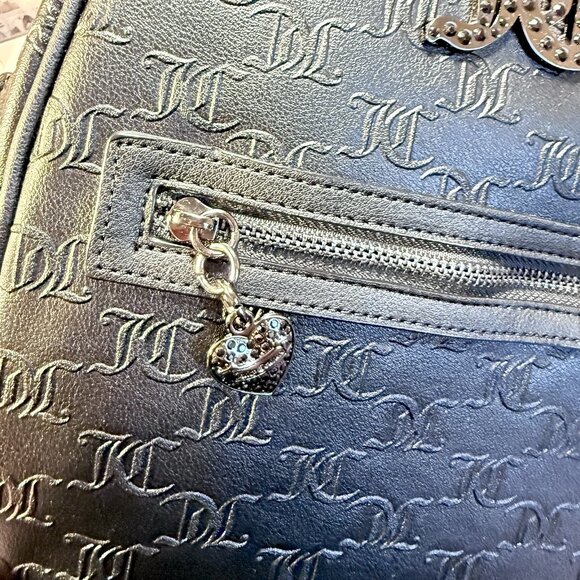 JUICY COUTURE ALL ABOUT THAT BLING SATCHEL CROSSBODY BACKPACK & POUCH LICORICE - Picture 6 of 10